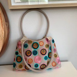 Small Embroidered Canvas Handbag